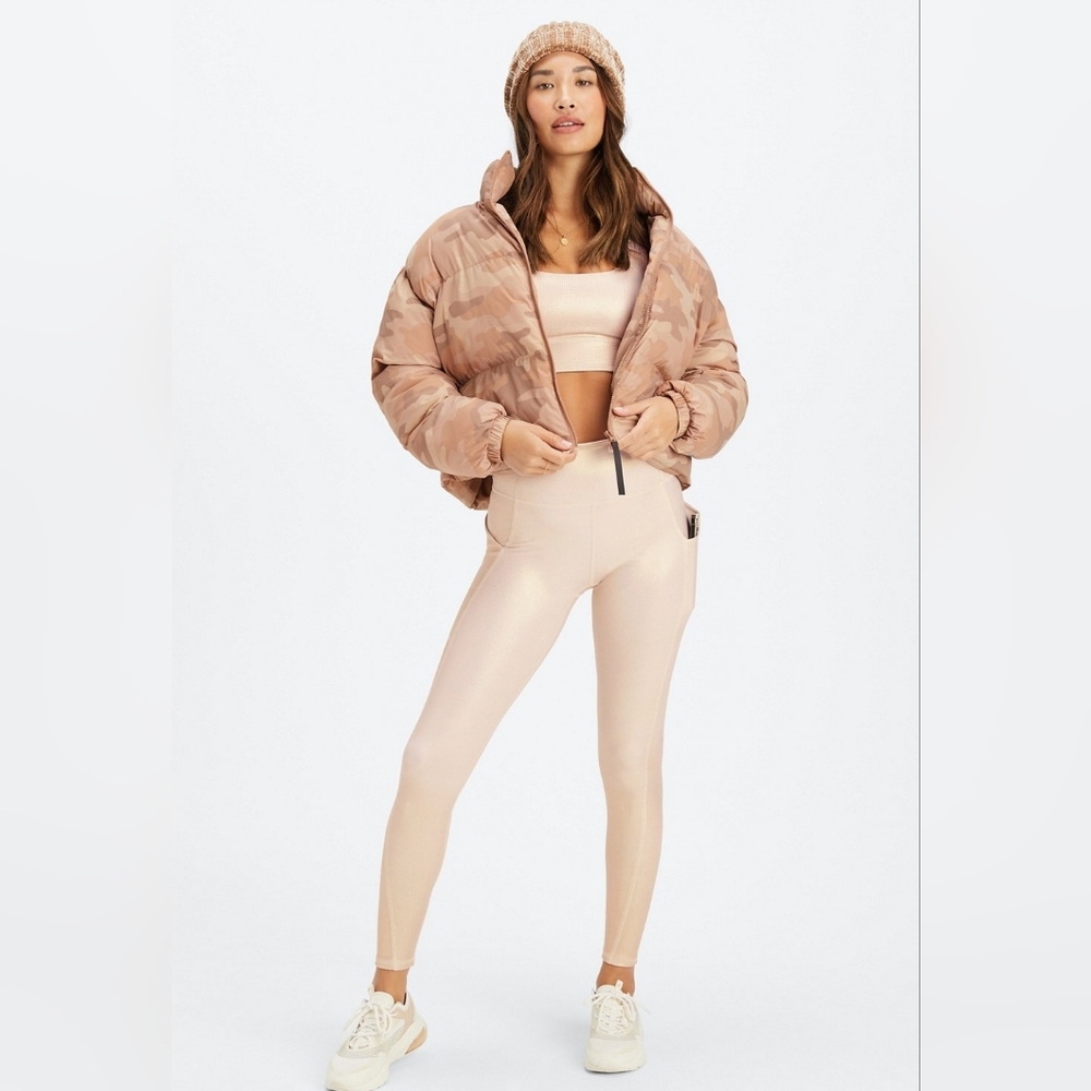 Fabletics Oasis Pureluxe High-Waisted Leggings in Gold Hologram
